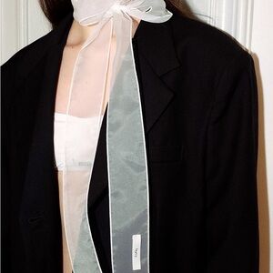 Black Blazer with White Ribbon Detail